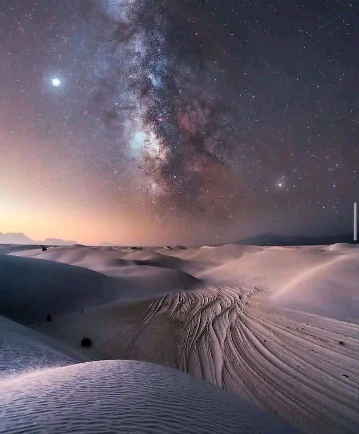 Milky Way over the White Sands National Park in New Mexico, United States.