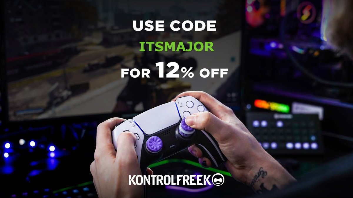 Partnered with @KontrolFreek !! I'm really happy to announce this! I've been using Kontrol Freeks for almost 10 years and have always recommended them. Use code ITSMAJOR if you want some!! <3 kontrolfreek.com/itsmajor