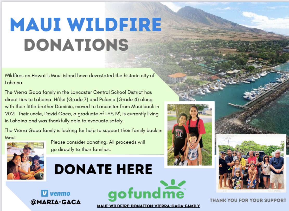 Pulama was in my class last year and just returned from staying with his family in Lahaina for the summer. If you are looking for a place to donate, this money will go directly to his family there.