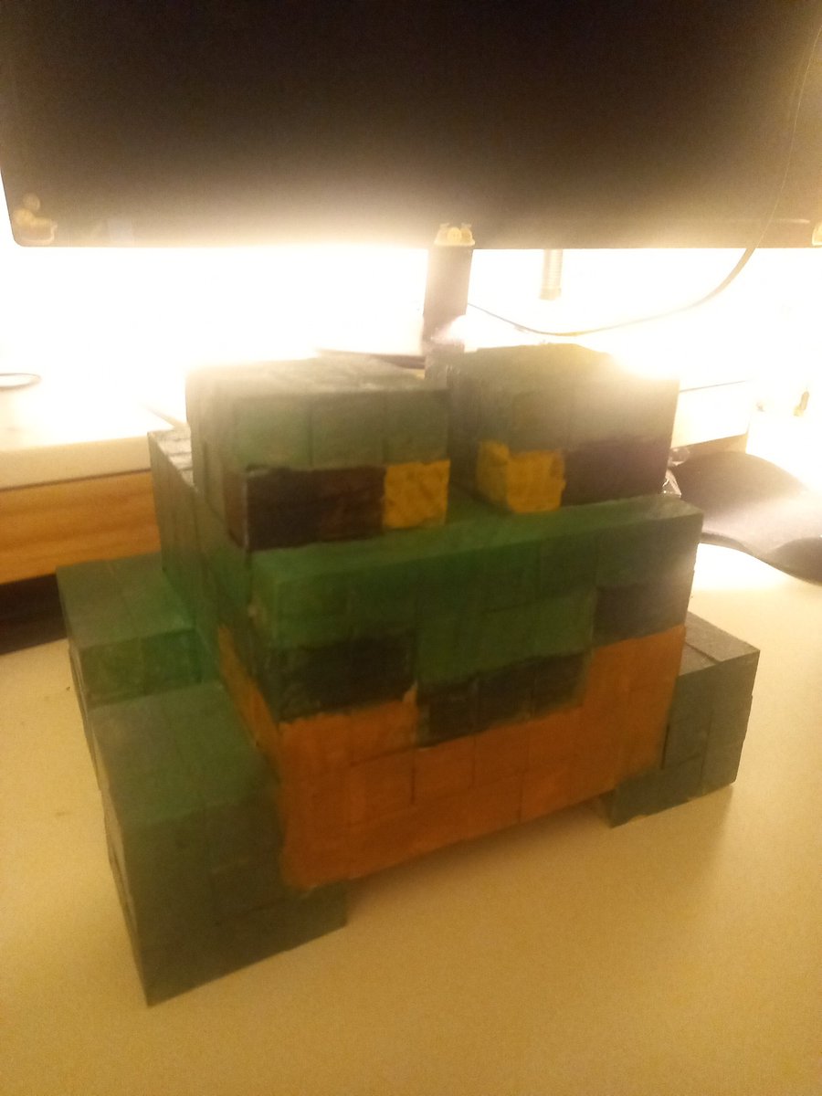 AnykayGaming's tweet photo. Fanart Friday - Week 19
Hey everyone so this week I have made a minecraft frog out of 2cm by 2cm wooden blocks! It took me a while but it was all worth it! Tomorrow I'll post more in depth, better photos! Hope you guys love him as much as I do! https://t.co/XbrN1LjGPp