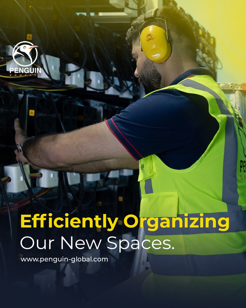 company_penguin's tweet photo. "Unlocking Efficiency: Our new spaces in the crypto currency mining hosting facility are getting organized for maximum productivity. 💎🔌 #EfficiencyMatters #CryptoMining #NewSpaces https://t.co/ENzwIYMwGJ