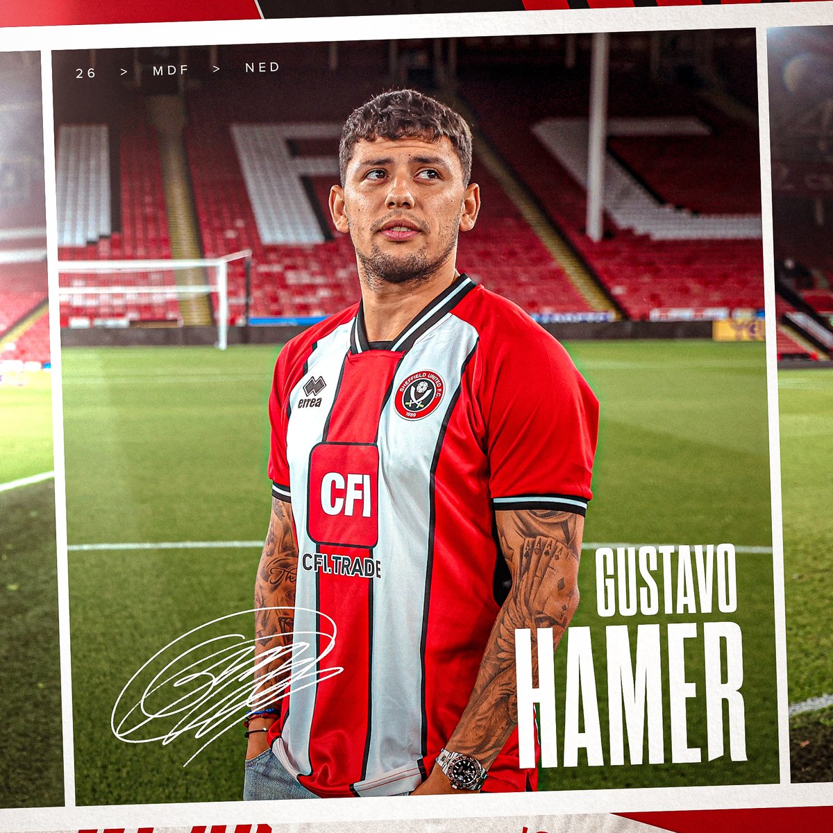 SheffieldUnited's tweet photo. Gustavo Hamer is a Blade! ✍️ 

The 26-year-old midfielder has penned a four year deal after a significant undisclosed fee was agreed with Coventry City on the eve of the start of the @premierleague campaign.

#SUFC 🔴