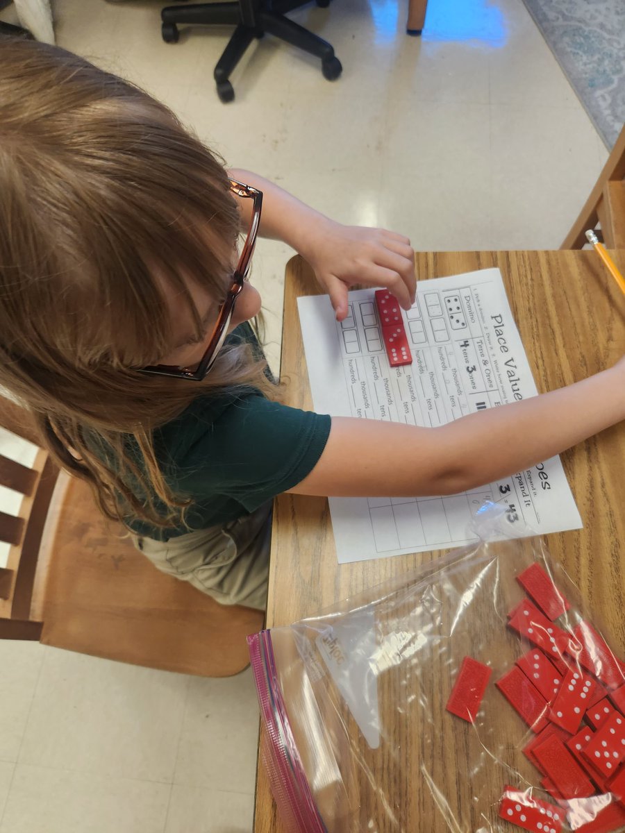 ERD4thgrade's tweet photo. Using  domino's to identify place value! #placevalue #manipulatives @DicksonTigers https://t.co/zJrLyUICgc