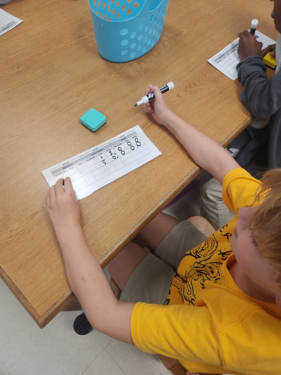 1st week of school. #engaged #placevalue <a href="/DicksonTigers/">E.R. Dickson Tigers</a>