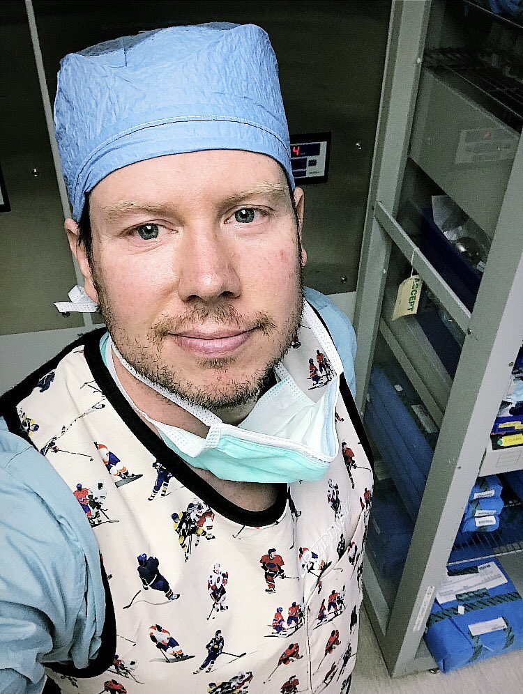 It’s always a good day in the OR when you snag the coveted hockey lead vest. I had to fend off three doctors to get this thing!