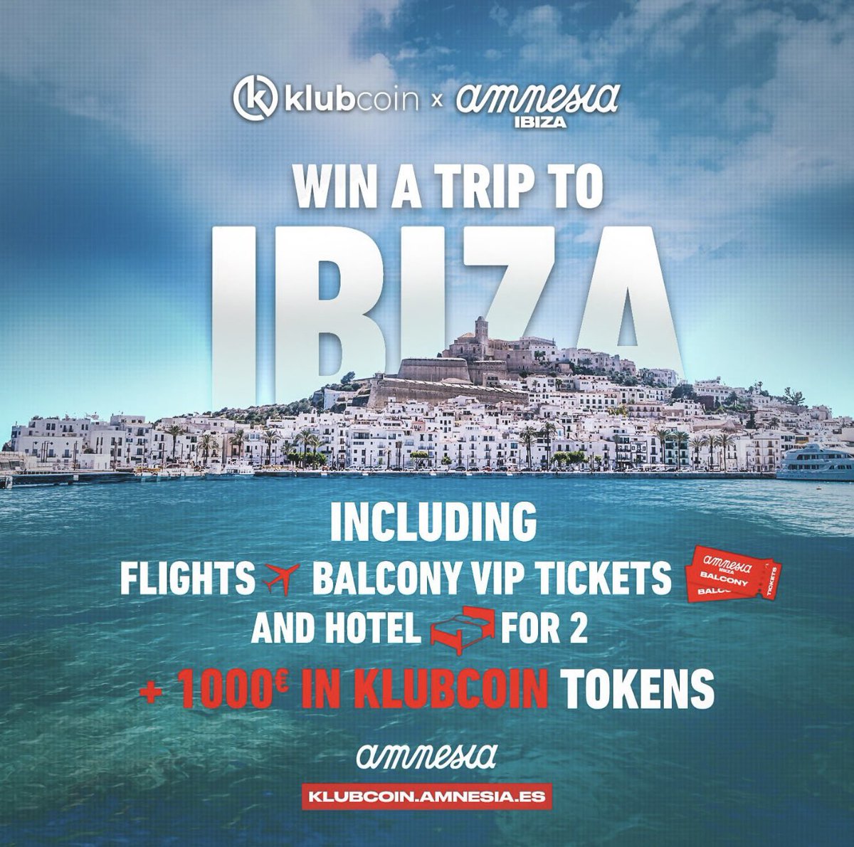 <a href="/Amnesia_Ibiza/">Amnesia Ibiza</a> x Klubcoin Giveaway Alert! 🎉

Imagine soaking up Ibiza’s summer vibes with an exclusive pass to the hottest club in town. 

We’re rolling out not just one, but two exclusive packages that are about to make your summer lit! 🌞🌴