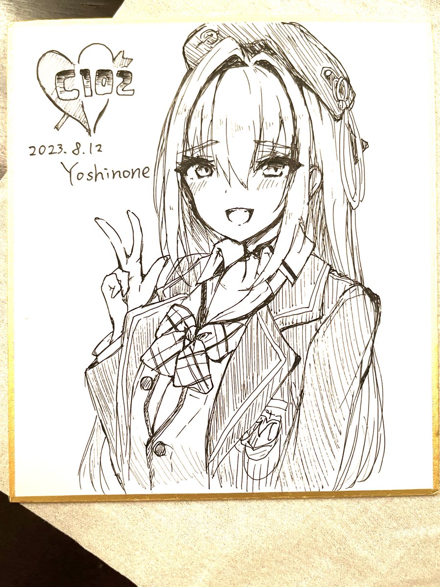 色紙は1枚だけ用意しました!🏴‍☠️
下描き一切無しの一発描きです…

数が少ないため、セットを購入して頂いた方限定での頒布にします🙇‍♂️

#C102 