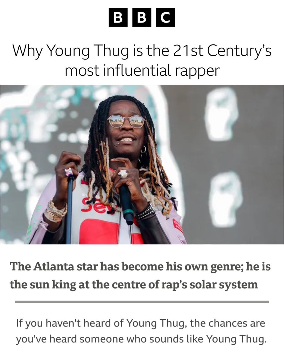 As we celebrate the 50th anniversary of hip-hop, Young Thug has truly paved the way and influenced countless artists in the genre. #FreeJeffery ❤️
