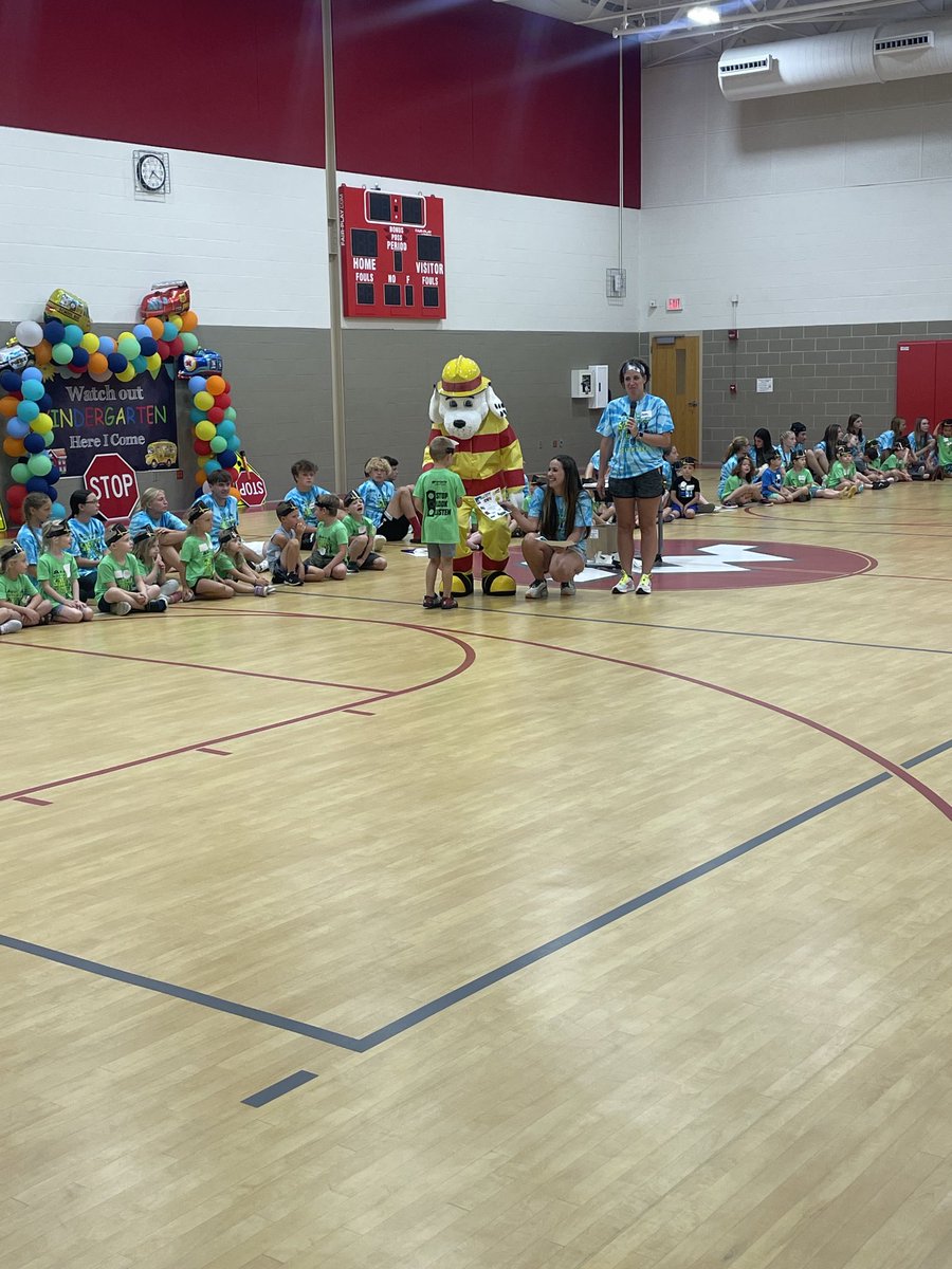Joshhirschman's tweet photo. A special thank you to Sparky, the fire safety dog, for helping with Safetytown graduation tonight! It was a great week for our incoming kindergartners! https://t.co/LmWM6KpnmU