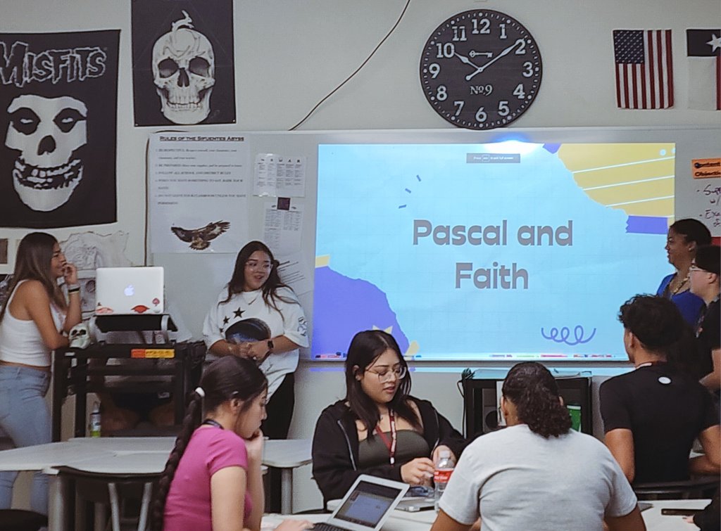MrSifuentes555's tweet photo. Today #TOK students explained how the concept of faith exists in Natural Sciences and Mathematics with Schrodinger's Cat and Pascal's Wager. @AHSGoldenEagles @IbAndress @iborganization #theoryofknowledge https://t.co/lo0fhHAL0a
