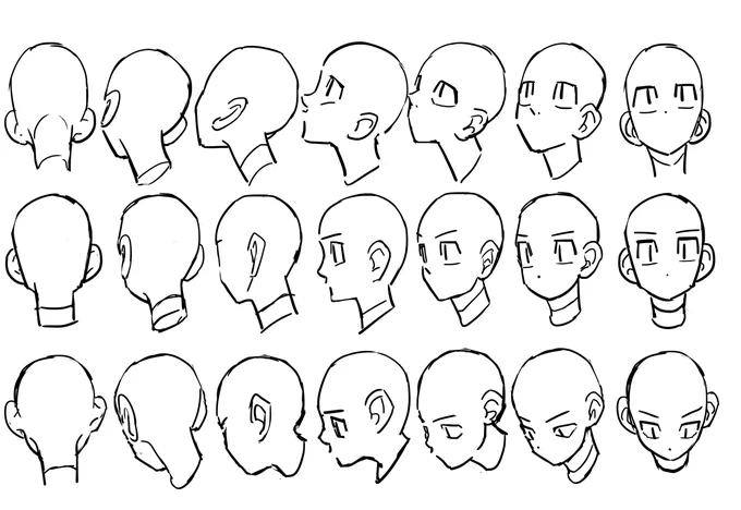 意外と少しデフォルメした感じの顔を描くのが難しいので、トレス用素体を作ってみた 