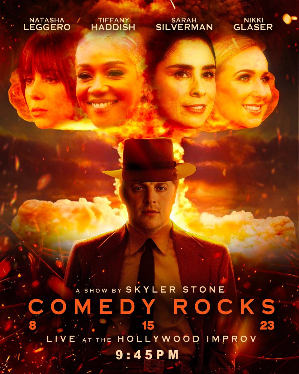 theskylerstone's tweet photo. > > T U E S D A Y < <
I might bomb, but itโs these ladies that are gonna make the crowd explode ๐คฏ ๐ค #ComedyRocks #HollywoodImprov #ThingsToDoInLA #LACOMEDY #Oppenheimer #SarahSilverman #NikkiGlaser #TiffanyHaddish #NatashaLeggero @TiffanyHaddish
TIX: https://t.co/fAMsK3hlif https://t.co/B3yNRUn6TJ