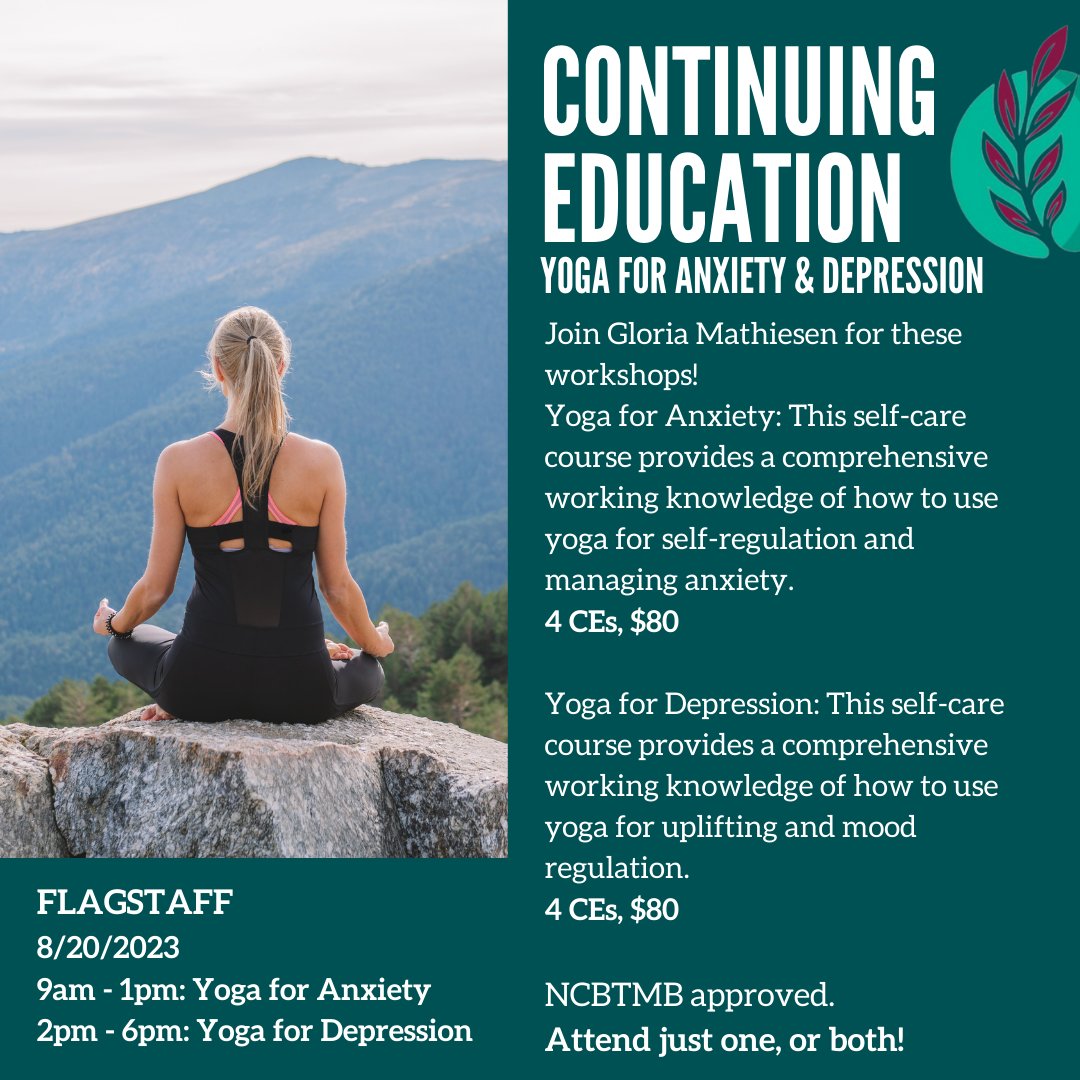 Join us at our Flagstaff campus! Register online or contact continuingeducation@asismassage.edu for further inquiries.
.
#asismassage #continuingeducation #ncbtmb #yoga #depression #anxiety #ces #massageces #massagetherapy