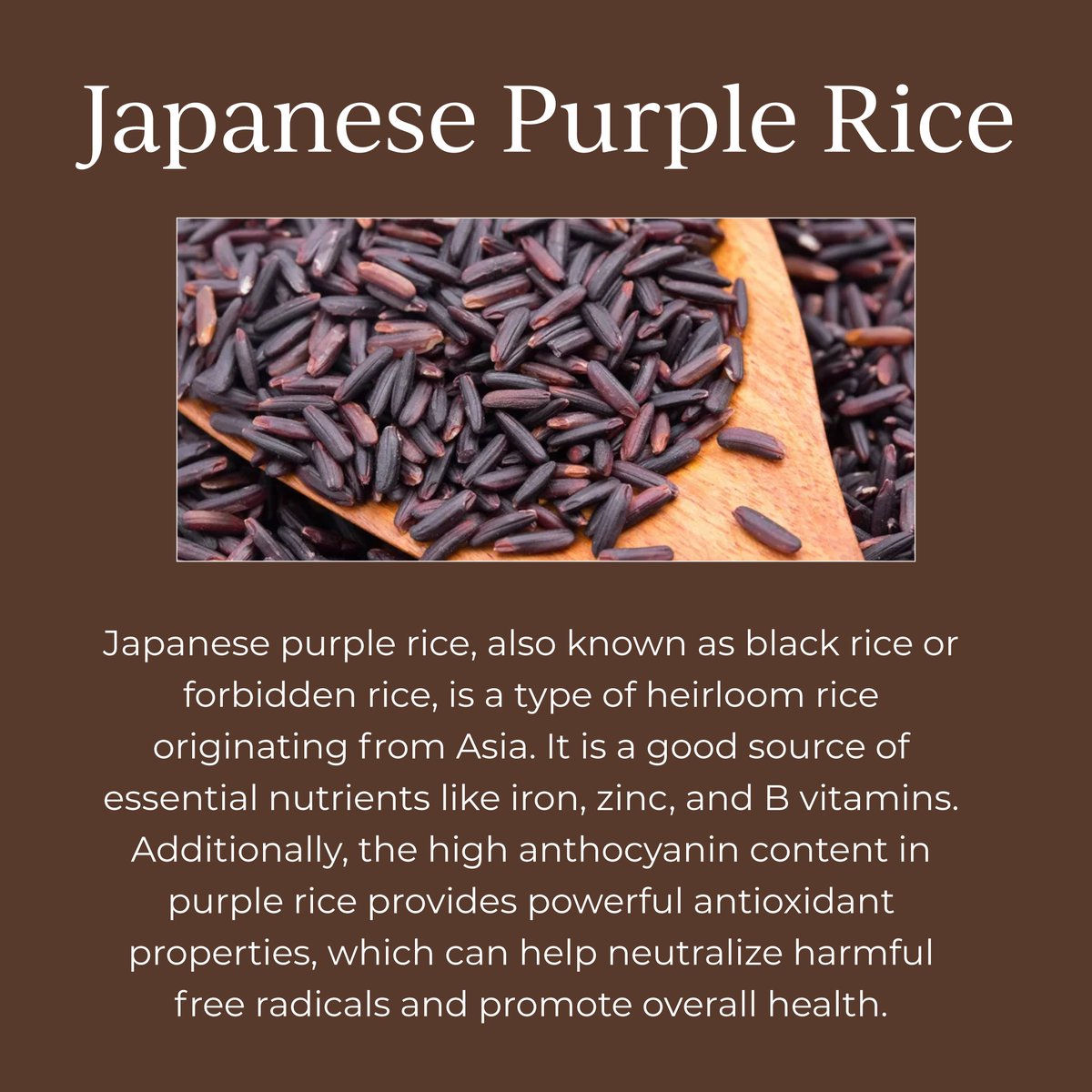 Japanese purple rice has so many amazing benefits for skin health, thanks to their rich nutritional content and antioxidant properties.