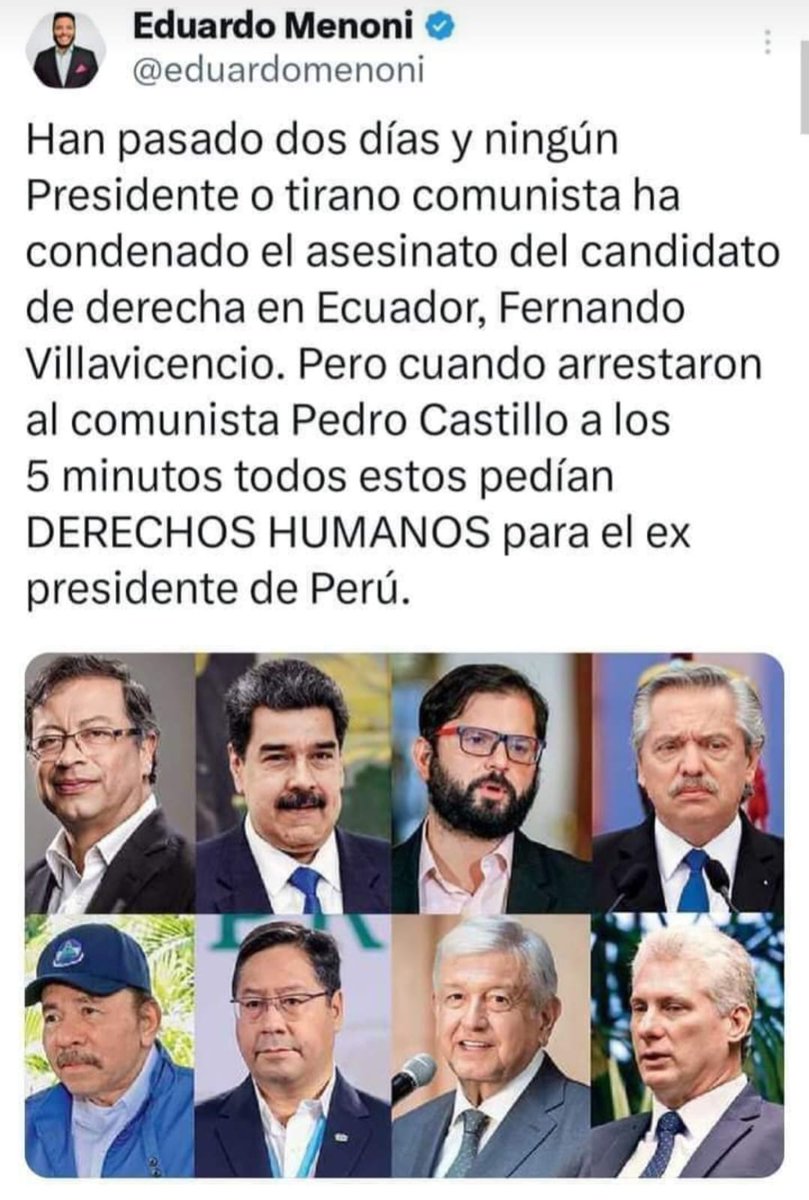 Completo silencio de la política woke, los tolerantes, derechos humanos e igualdad sorora del comunismo, socialismo y totalitarismo en el hemisferio: