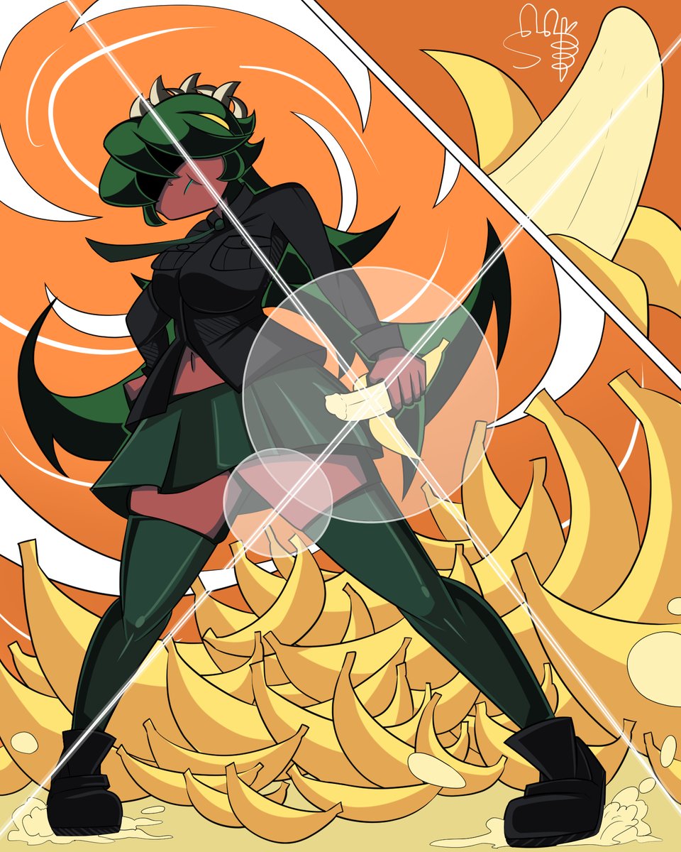 illustration of Fukua, the banana queen 🍌🌴

#skullgirlsfanart #SkullgirlsMobile #スカルガールズ #Skullgirls