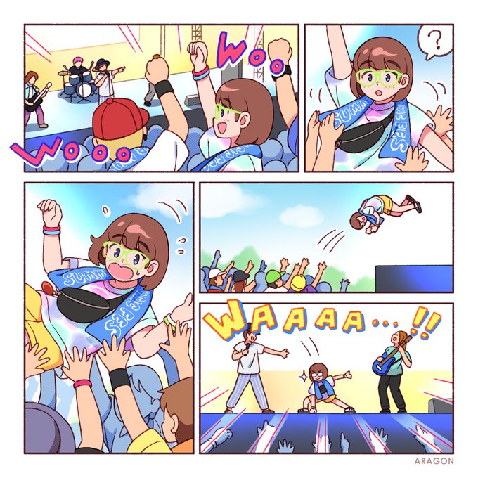 夏休みにフェスを満喫するNORIちゃん🏞️ 予想外の事態になっても持ち前の明るさと元気で乗り切ります🥳  #popmartnori