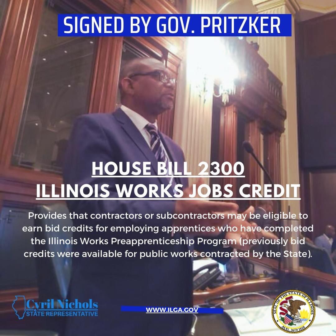 repnichols's tweet photo. 🚨🚨 We have BIG News!!! 🚨🚨
@govpritzker signed 3 of my bills! I'm so excited to announce that House Bill 3345, House Bill 3849 and House Bill 2300 from the 103rd General Assembly have all been signed into law. I'm happy and grateful.
#repnichols
#32ndDistrict
#wedothework https://t.co/LOOUXNwWTu