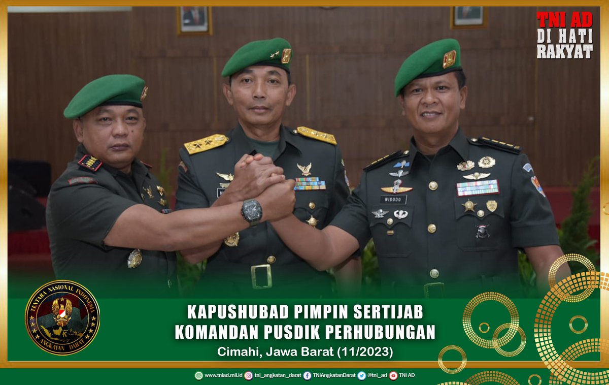 tni_ad's tweet photo. Kapushubad Pimpin Sertijab Komandan Pusat Pendidikan Perhubungan https://t.co/9J1YU0ZBxU https://t.co/LCHuzztel7
