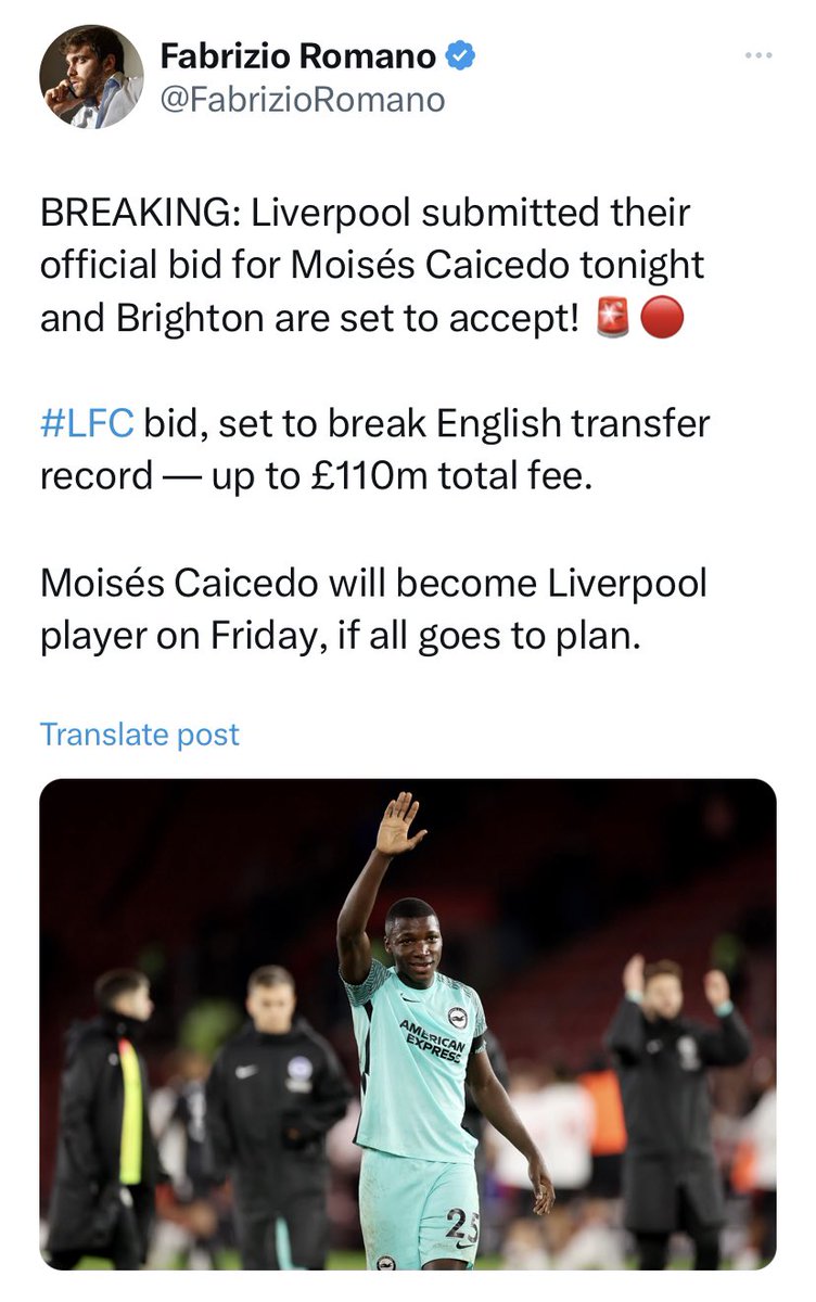 TheOrdinaryFans's tweet photo. 24 h 
🔴 —> 🔵
#Caicedo https://t.co/iTgWiCmZkF