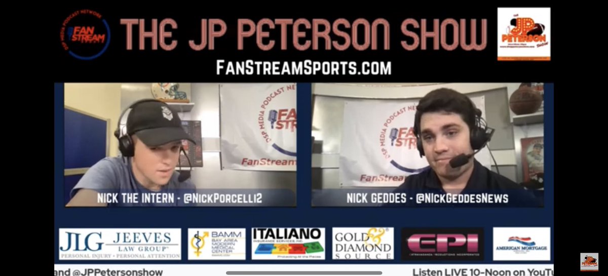 NickPorcelli2's tweet photo. Today was my last day interning for the @JPPetersonshow. I want to thank @FanStreamJP and @NickGeddesNews for being so welcoming!
I’ll be keeping in touch with the guys so to our show viewers don’t be surprised if you see me back on the show some time in the future👀! https://t.co/SBCIKumzyx