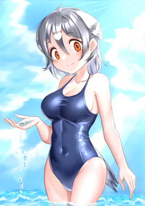 ハトの日大遅刻の水着カワラバトイラスト