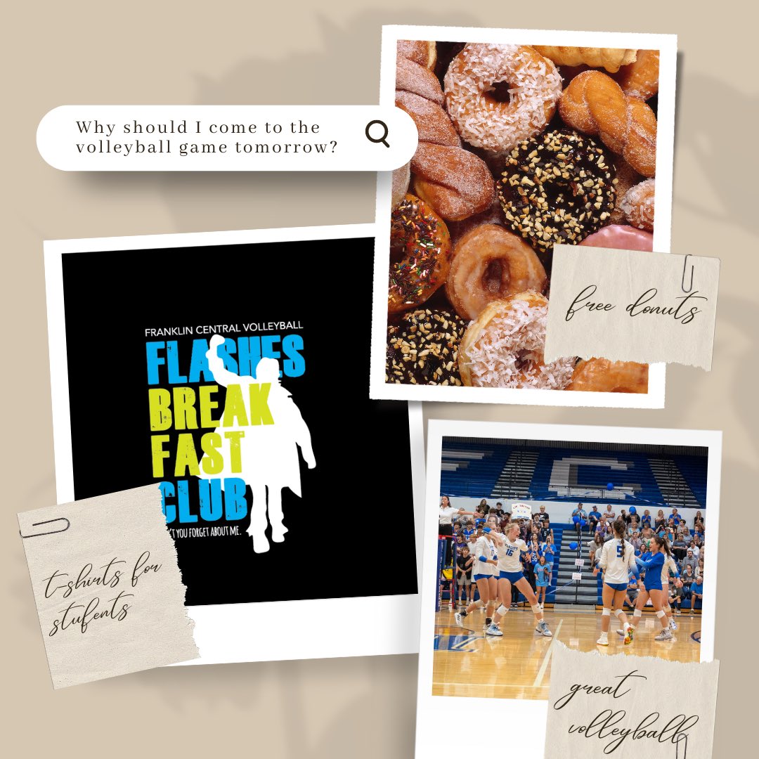 The real question, why shouldn’t you come to our season opener? We’ll be handing out t-shirts to the first 50 students with their student IDs. We’ll also be handing out donuts from @panadonutsin 🍩🎉 Join us in your pajamas for a great match!#weareflashes⚡️ #donuts #breakfastclub