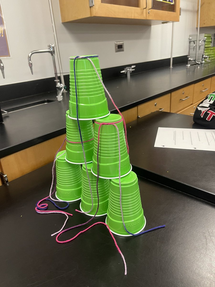 sci_4_lyfe's tweet photo. Today my kiddos participated in a STEM Challenge where they had to collaborate with their peers to figure out how to stack cups without touching them with their hands.  I am so impressed by their tenacity and grit! #STEMChallenge #PhysicalScience #RMS https://t.co/ez6BOuNhoi