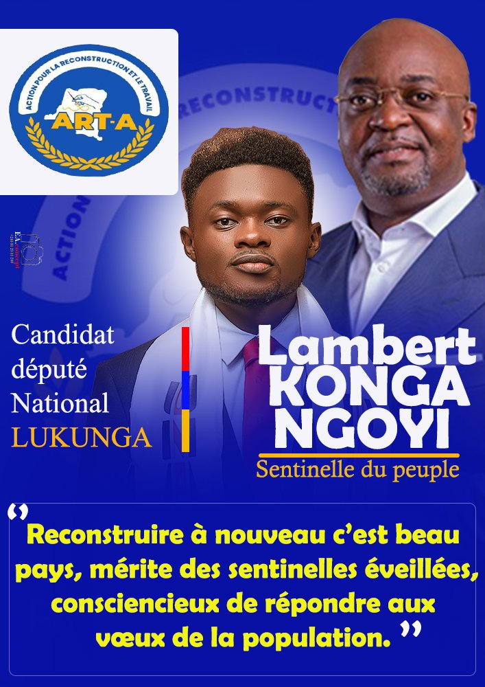 KongaNgoyi's tweet photo. Pour un Congo différent , Rajeunissons la classe politique avec une nouvelle génération déterminante et engageante capable de relever les défis.
@ART_Parti_RDC et alliés
@michel_kanyimbu https://t.co/XSAwbVRtce