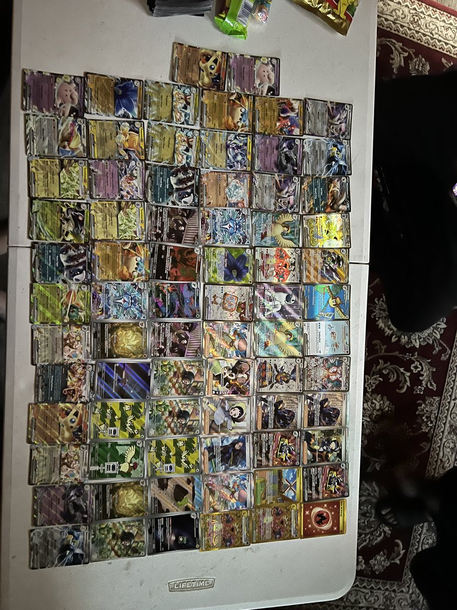 HessTheMess44's tweet photo. Shoutout to @EvCollectibles for an amazing booster case. Pulled every alt art, and secret rare and only missing the one varoom from the character rares in order to have the entire set. An amazing birthday for sure, gonna try to binder them up and see if I have a full set https://t.co/LYHHoJxg7j
