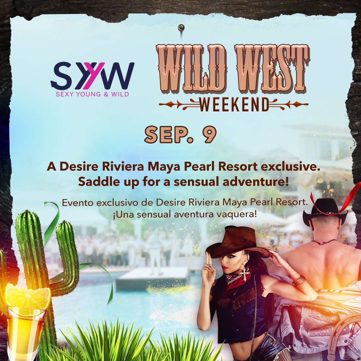 SEXY YOUNG & WILD
9th SEPTEMBER
AT DESIRE MAYA PEARL RESORTS.
Book👉
originalaffiliates.com/partner/5362.p…

#mexico #UnitedStates #mexico #mexicocity #September #party #PoolParty #themednight #booknow #TravelTheWorld #travelvlogger #traveltuesday #backpack #exclusive #TOTP #mayapearlresort