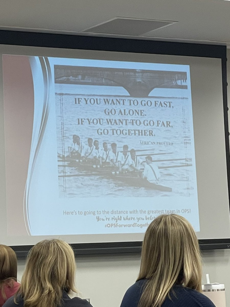MrsDodsonSPED's tweet photo. Closed the week @olatheschools with a meeting about our top priorities, the obstacles in the way and how to overcome them. #rowingtogether #opsforwardtogether https://t.co/CLEE7jErL0