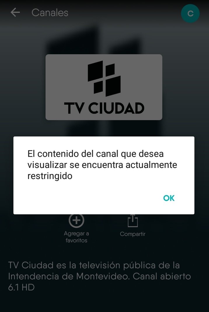 Viernes, horario central y TV Ciudad imposible de acceder en AntelTV.
Me confirman que nos pasa a todos o capaz soy yo?