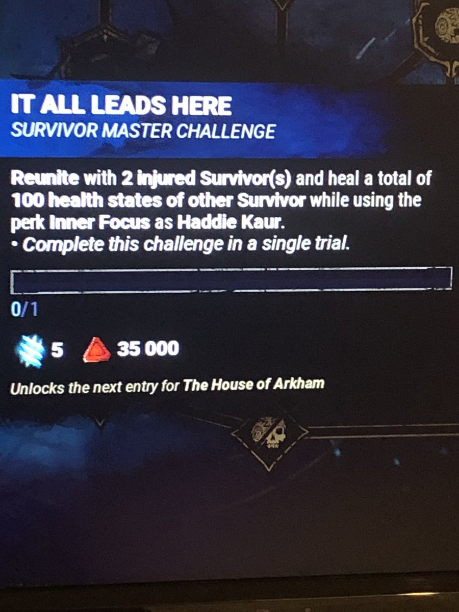 JoshAngrian's tweet photo. What the hell is DBD on? Guess I gotta wait to get into a chess merchant match if I want to heal 100 times in one match. https://t.co/z7U4ZHdJQg