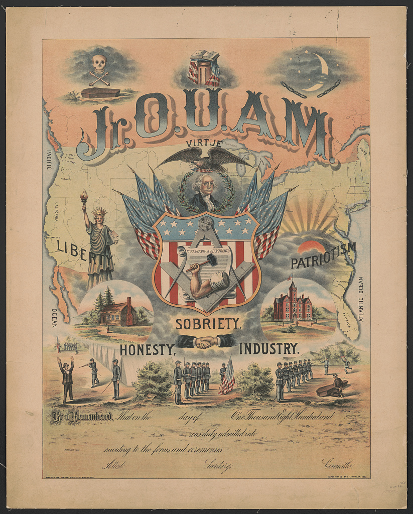 DocDelusional's tweet photo. Jr. O.U.A.M. Junior Order of United American Mechanics (1893) #Order #Patriotism #Liberty #masonic #Freemasons #American #symbolism https://t.co/EdrSOriWFm