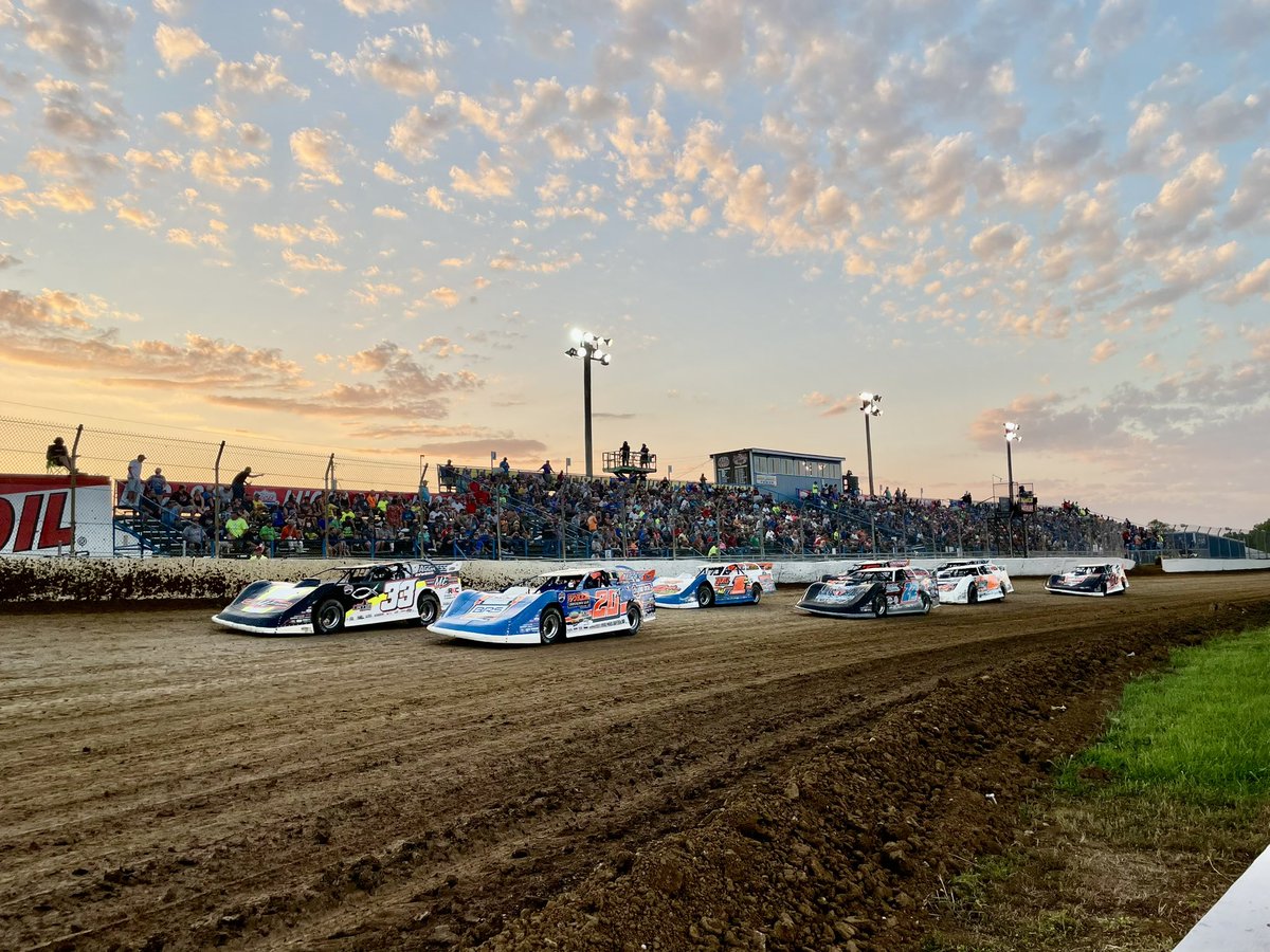 Working the @MAVTV on @FloRacing broadcast on a gorgeous night in Kentucky. #NorthSouth100 #ThatSkyTho #FlorenceYall