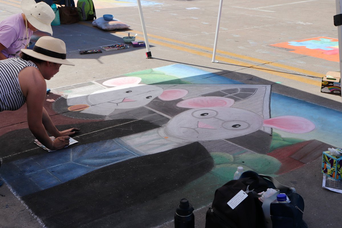 Artists took to the streets of downtown Iowa City on Friday and showcased their creativity during Rock the Chalk, with pieces including a new take on American Gothic and Professor Bubbles providing fun for the family. 📸 for <a href="/presscitizen/">Iowa City Press-Citizen</a>. Full gallery: press-citizen.com/picture-galler…