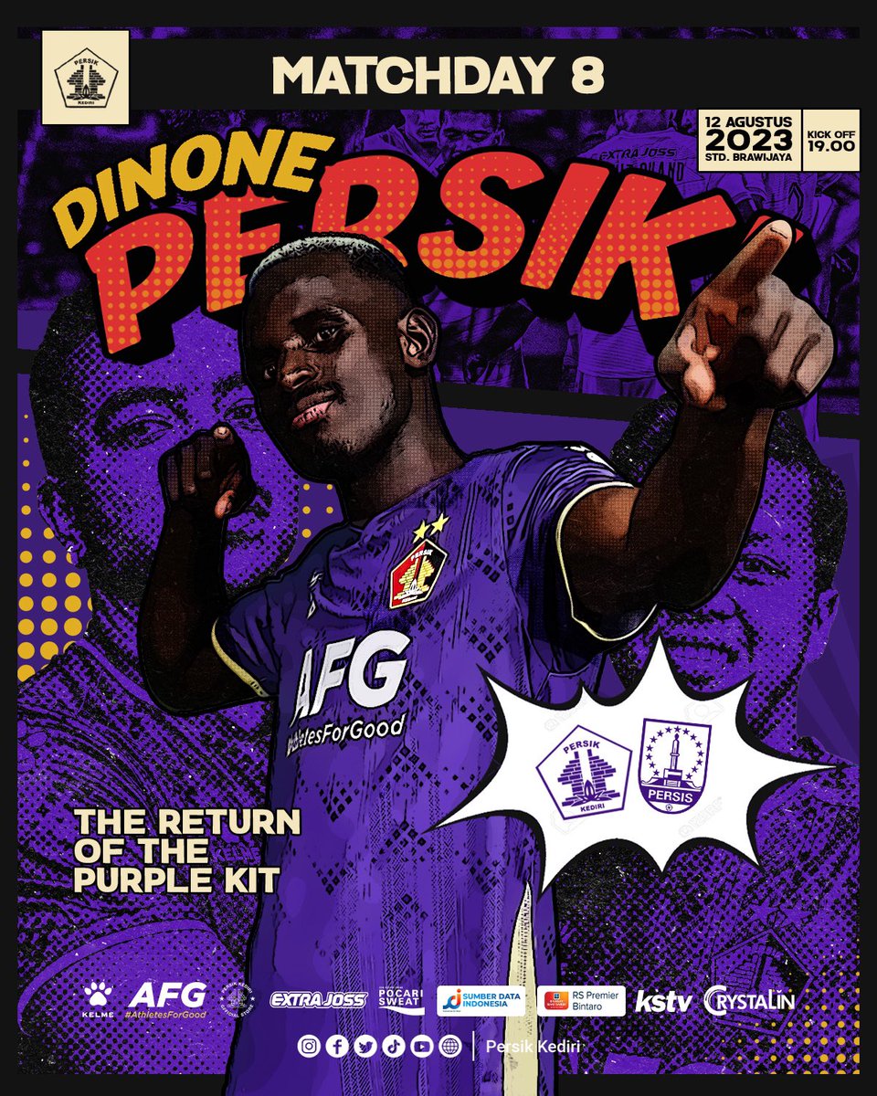 𝐌𝐀𝐓𝐂𝐇𝐃𝐀𝐘 𝟖 🔥
BRI Liga 1 2023/2024

Brawijaya Calling, We are Back with 🟣 ! 🔥

⚽ Persik Kediri vs Persis Solo
🗓 Sabtu, 12 Agustus 2023
⏰ 19.00 WIB
🏟️ Stadion Brawijaya, Kota Kediri

#Djajati
#DinonePersik