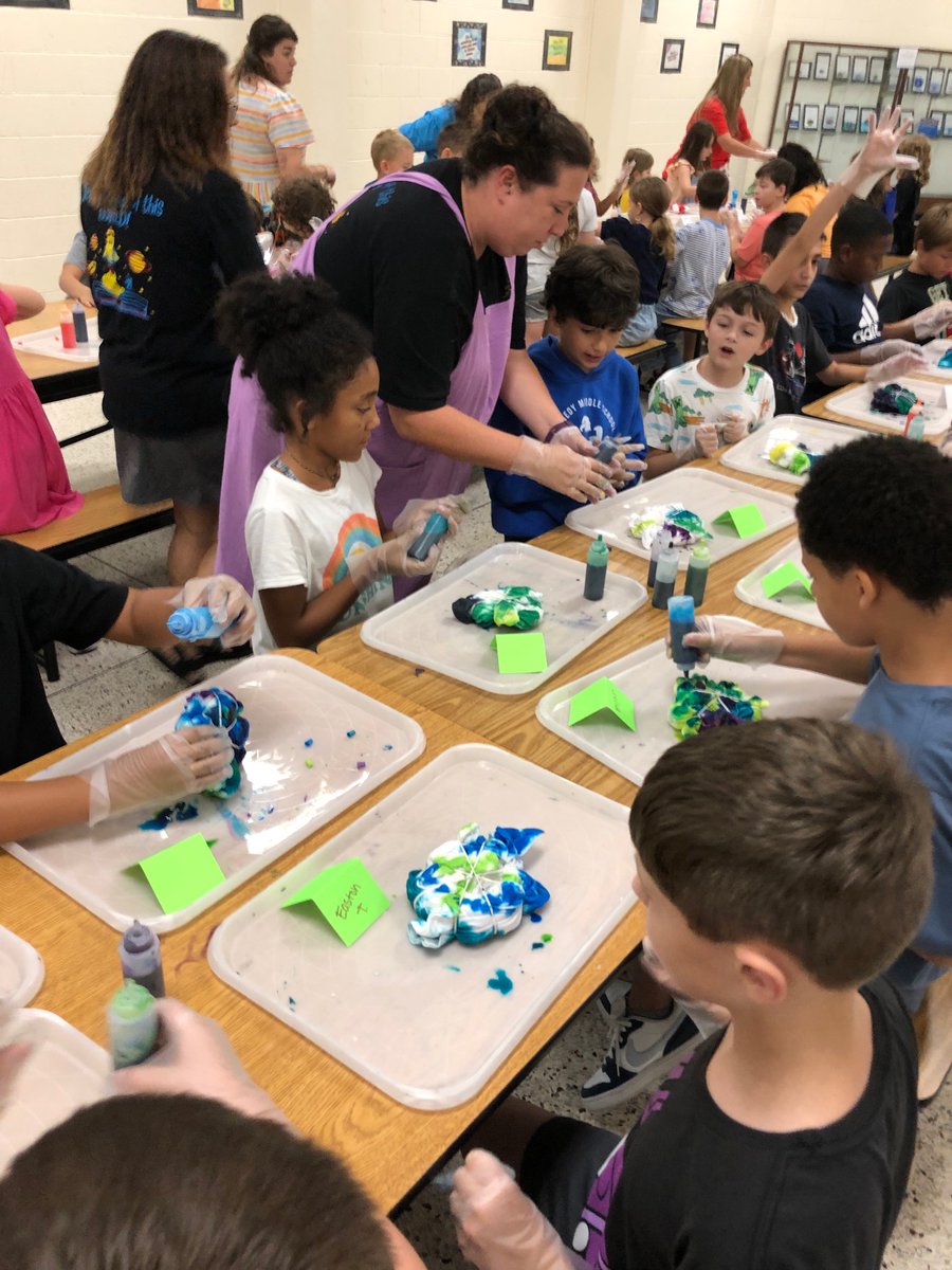 Today we celebrated our <a href="/EastAiken/">East Aiken</a> students who met their Summer Reading Challenge. Students got to make a tie dye shirt and received a new book! It was a grand way to end another ROCKIN’ GOOD week <a href="/EastAiken/">East Aiken</a>!! #ProudPrincipal