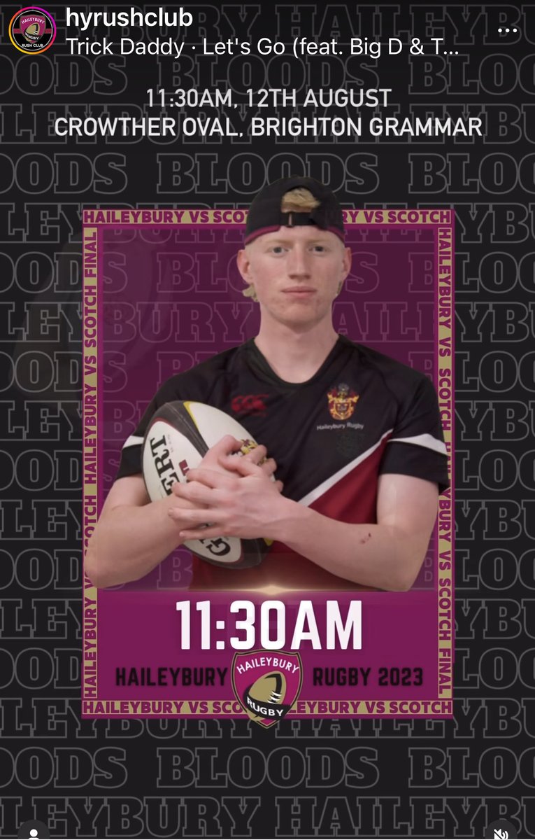 Gecks69's tweet image. 🏉 The mighty First XV @Haileybury Rugby team take on Scotch for the Bob Dalziel Shield in the #VSRU … For the Year 12s it will be the last time they run out as Bloods! ⁦@VicSchoolsRugby⁩ @APS_Sport  💜 🖤
#Haileybury @HYRugby ⁦@RugbyVictoria⁩ ⁦@hy_Rush_Club⁩