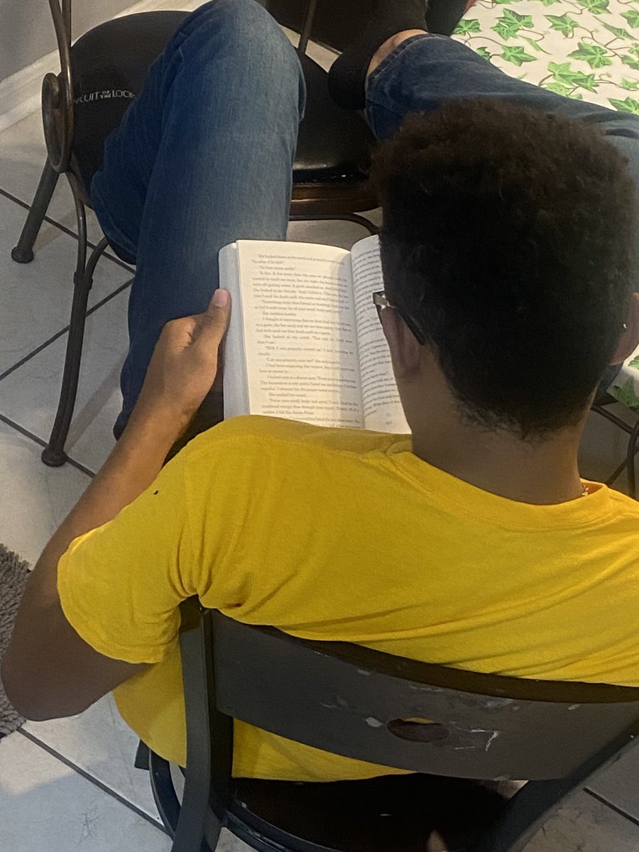 I love to see my son reading during the summer. LEVEL UP SON!

Reading is becoming under appreciated these days. 
What are you reading these days? Anything I should read?
#levelup #jryear #whatareyoureading