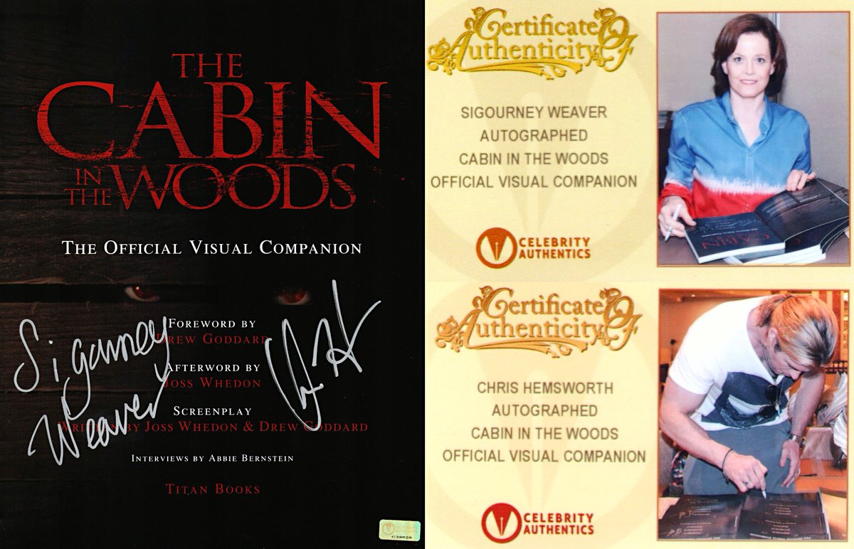 Happy birthday to @ChrisHemsworth! 🎂
#TheCabinInTheWoods: The Official Visual Companion, autographed by Hemsworth and Sigourney Weaver during their signings with @CelebrityAuth, is from our collection.
#ChrisHemsworth #StarTrek #Ghostbusters #MIBInternational #Thor #TheAvengers