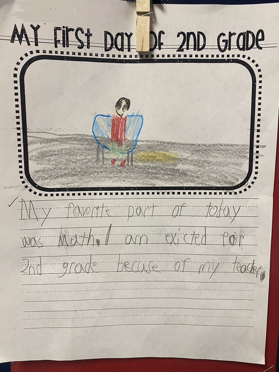 This stopped me in my tracks at Marion Elementary today. A 2nd grader who loves math and is excited for the school year because of his teacher! THIS is the heart and soul of why we entered the field of education. Never lose sight of what matters most. #WeGoTogether