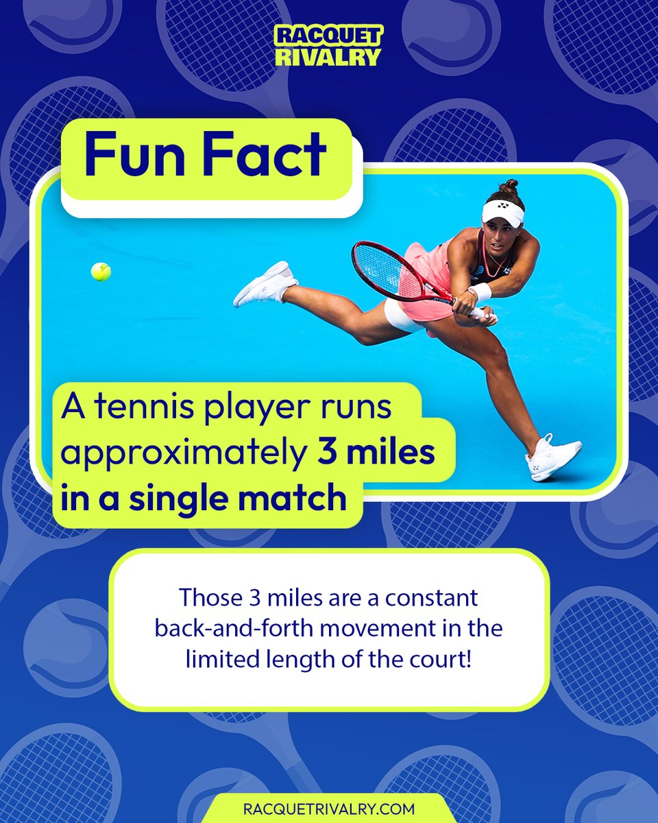 Talk about a workout! 😱💪

Follow us for more fun facts about tennis!

📷: Lintao Zhang/Getty Images

 #tennistrivia #tennislifestyle #tennistips #tennisfitness #funfacts #tennisfacts #RacquetRivalry