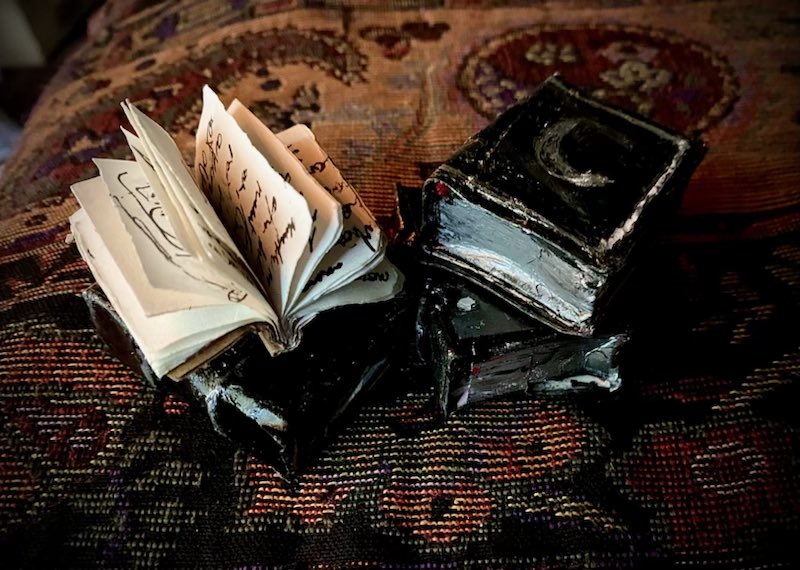 leetockar's tweet photo. But B4 I begin all these projects… I thought… a little light reading from Chesterfield Couch’s journals from #TheGrymPossession #GoGrym #Puppet #Props #MadCrafter #MasterScribbler #OneEyedArtist ‘s desk. & once again this will not b a puppet show. Just a #Teaser #Fun https://t.co/N5A45hkop3