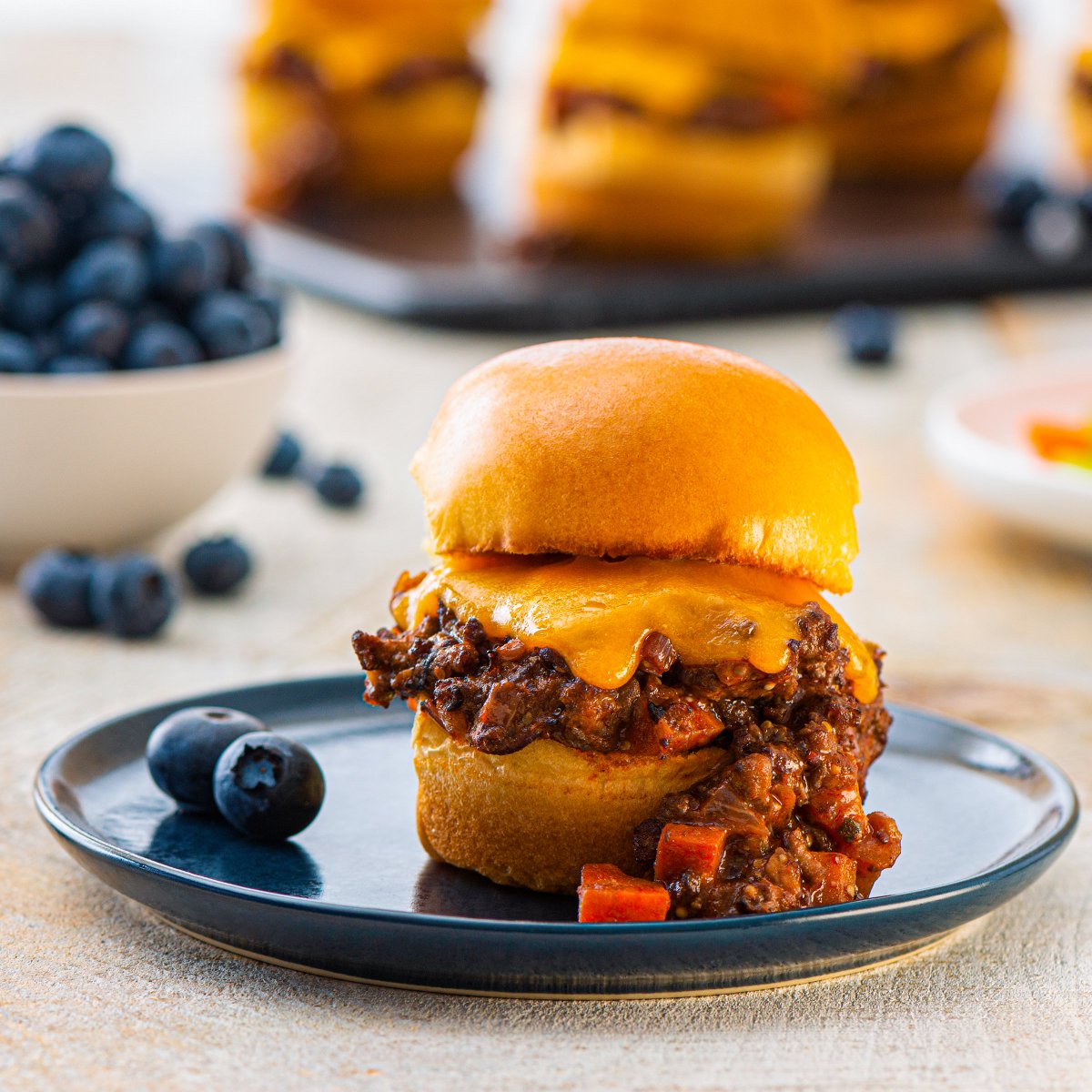 blueberries's tweet photo. Got picky eaters at home and need to sneak more fruits &amp; veggies into the picture? Try out these Sloppy Joe Blueberry Sliders – the blueberries blend in perfectly to the sauce and you can feel good about adding another #boostofblue into your day! 😉🫐  https://t.co/jnw1jEwHdZ https://t.co/3okoaJylQX