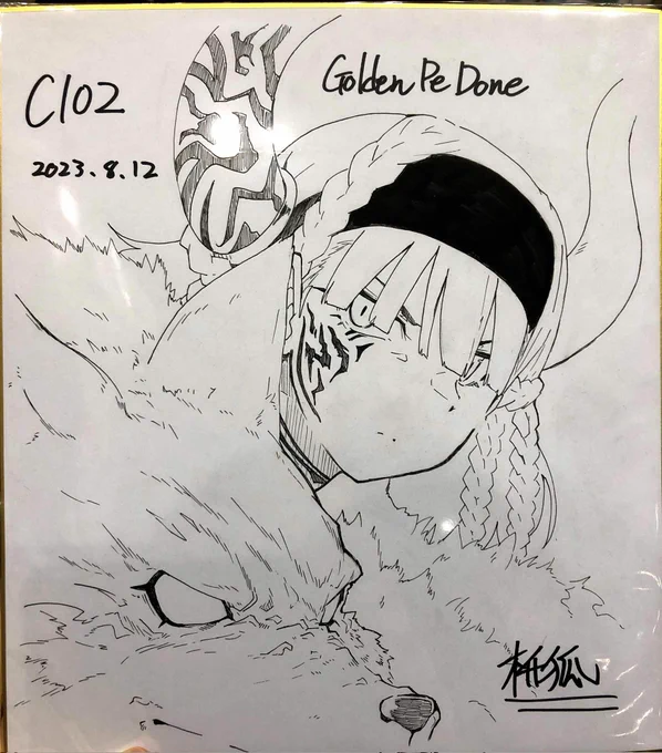 色紙!!とりあえず家で描いた分! あとは今一枚描いたので五枚!! 余力があれば会場で頑張れ……れば けど暑い……