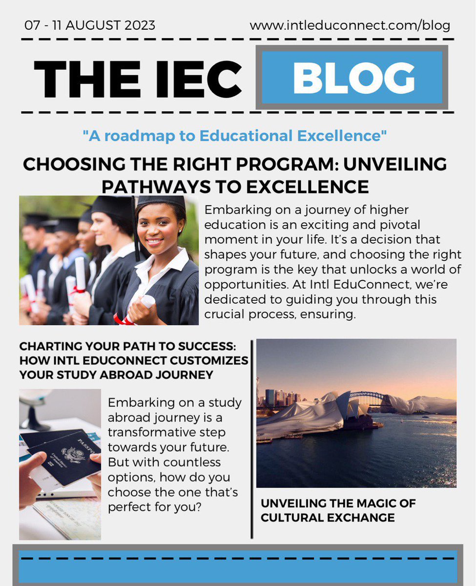 IntlEduConnect's tweet photo. 📚 Discover the latest insights on our blog – The IEC Blog! 📚

This week, we’ve dived into the art of Personalized Education.

Join the conversation! Share your thoughts, questions, and experiences in the comments below. Let's empower each other to achieve greatness! https://t.co/oqR3x7PprH