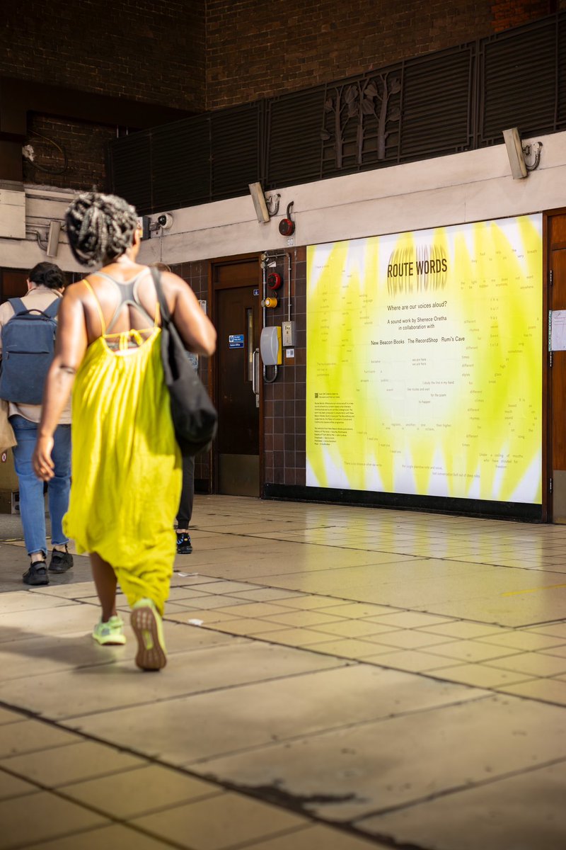 aotulondon's tweet image. &apos;Route Words: Where are our voices aloud?’ by Shenece Oretha can now be heard across London Underground. 

The amplification of voices, accessible through different listening experiences, invites space for celebration and reflection.

Find out more - rb.gy/aih9q