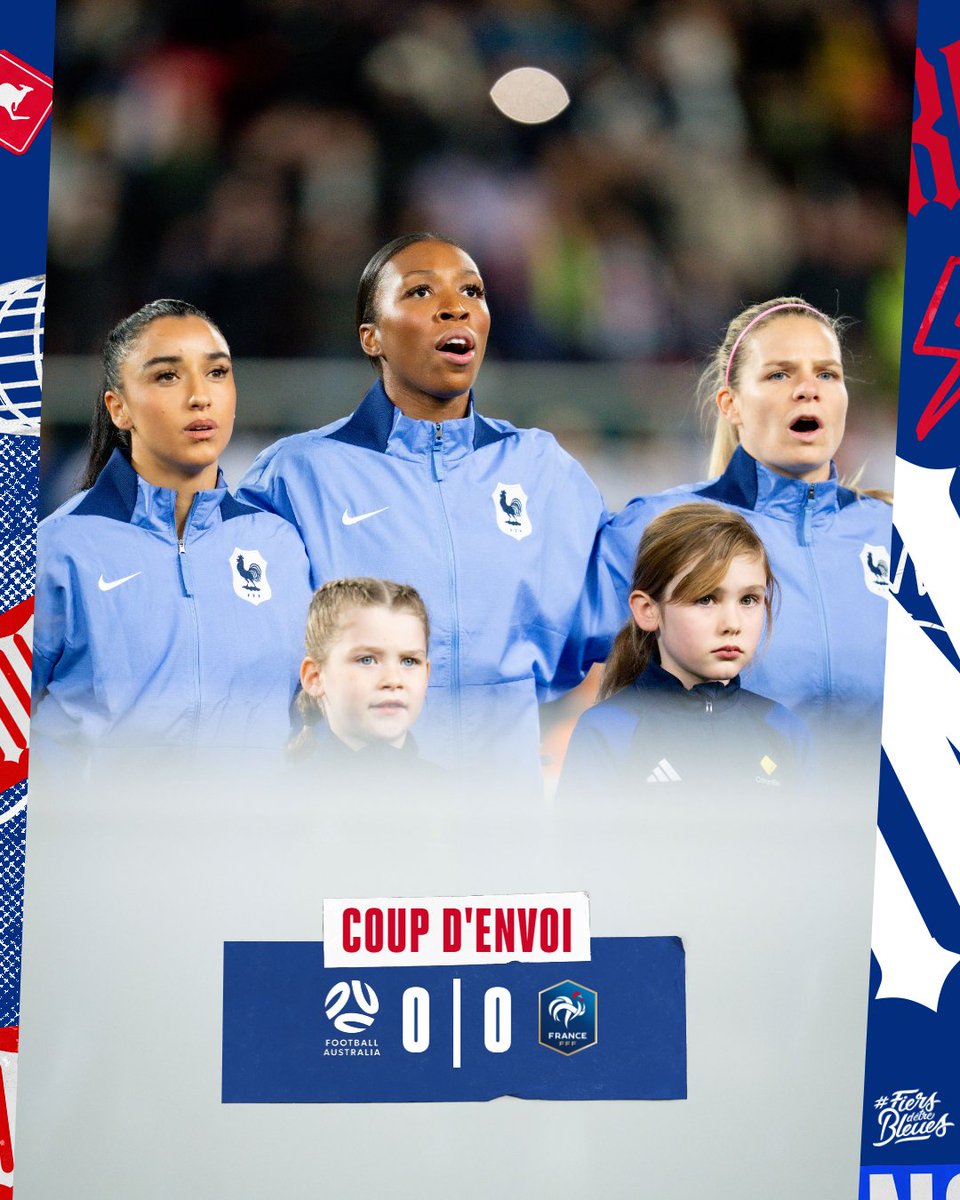 equipedefranceF's tweet photo. 𝗣𝗼𝘂𝗿 𝘂𝗻𝗲 𝗽𝗹𝗮𝗰𝗲 𝗲𝗻 𝗱𝗲𝗺𝗶-𝗳𝗶𝗻𝗮𝗹𝗲 🔥
Coup d'envoi entre l'Australie et la France 👊

🇦🇺🇫🇷 | #AUSFRA | #FiersdetreBleues https://t.co/2ghR8oaPM6